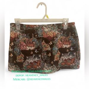 SOLD on Depop: Vintage Style Cottagecore Floral Cat Micro Mini Skirt - Lined